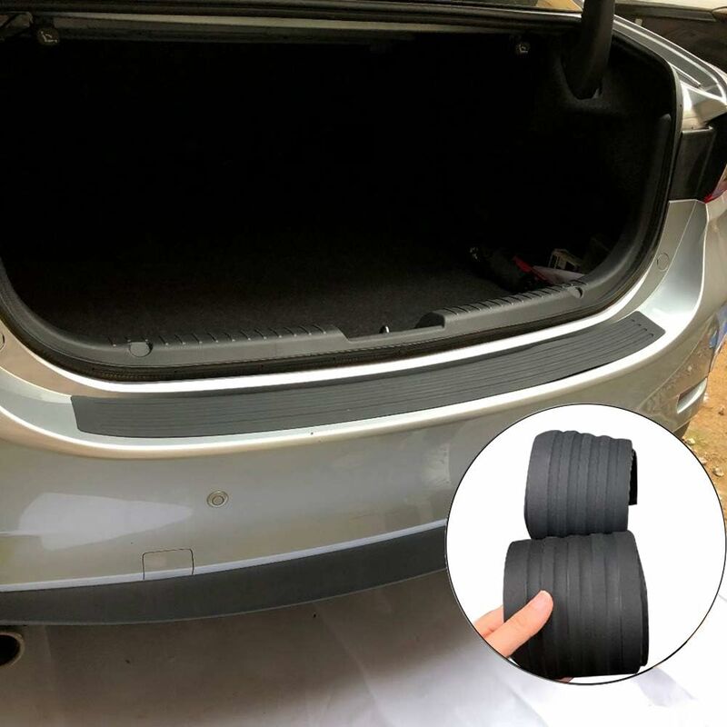 Rear Bumper Protector Guard Universal Black Rubber Anti-Scratch Trunk Door Entry Guards Accessory Trim Cover V1188-MS-227-0107