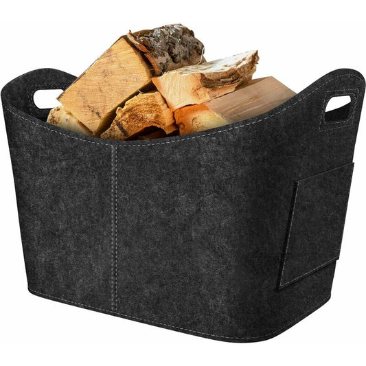 Firewood Basket, Felt Log Basket, Foldable Felt Log Basket, Fireplace Wood Bag For Wood, Newspapers, Firewood, V1188-MS-227-0118