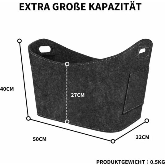 Firewood Basket, Felt Log Basket, Foldable Felt Log Basket, Fireplace Wood Bag For Wood, Newspapers, Firewood, V1188-MS-227-0118