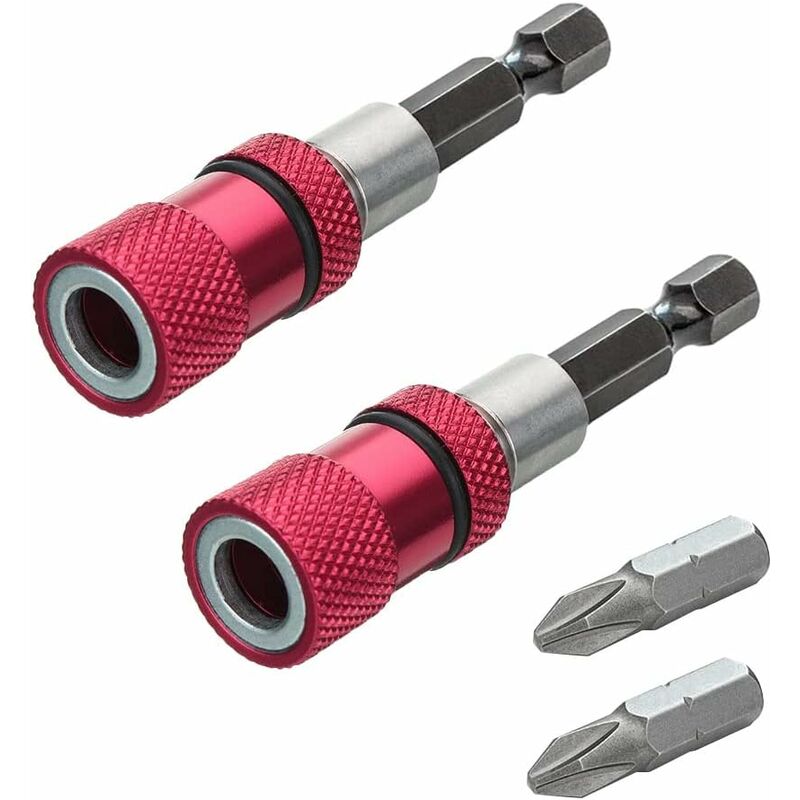 2 pcs Magnetic Bit Holder With Depth Stop 1/4 Inch Screwdriver Chuck Magnetic Drywall Socket Screwdriver Bits V1188-MS-227-0128