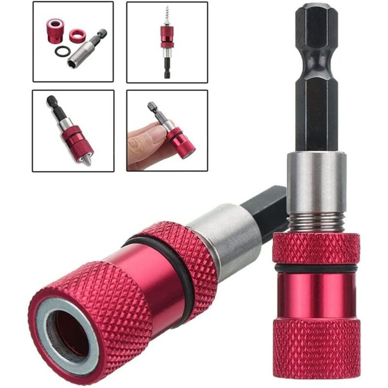 2 pcs Magnetic Bit Holder With Depth Stop 1/4 Inch Screwdriver Chuck Magnetic Drywall Socket Screwdriver Bits V1188-MS-227-0128