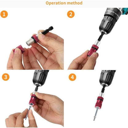 2 pcs Magnetic Bit Holder With Depth Stop 1/4 Inch Screwdriver Chuck Magnetic Drywall Socket Screwdriver Bits V1188-MS-227-0128