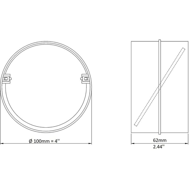 100Mm Connection With Non-Return Valve ROund Ventilation Pipe 100Mm V1188-MS-227-0129