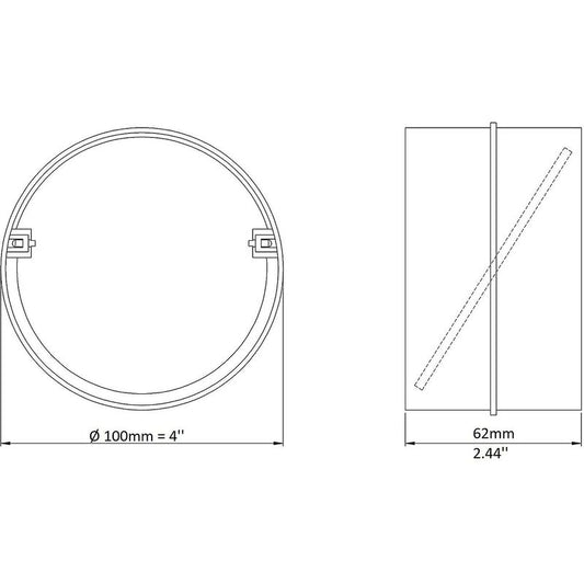 100Mm Connection With Non-Return Valve ROund Ventilation Pipe 100Mm V1188-MS-227-0129
