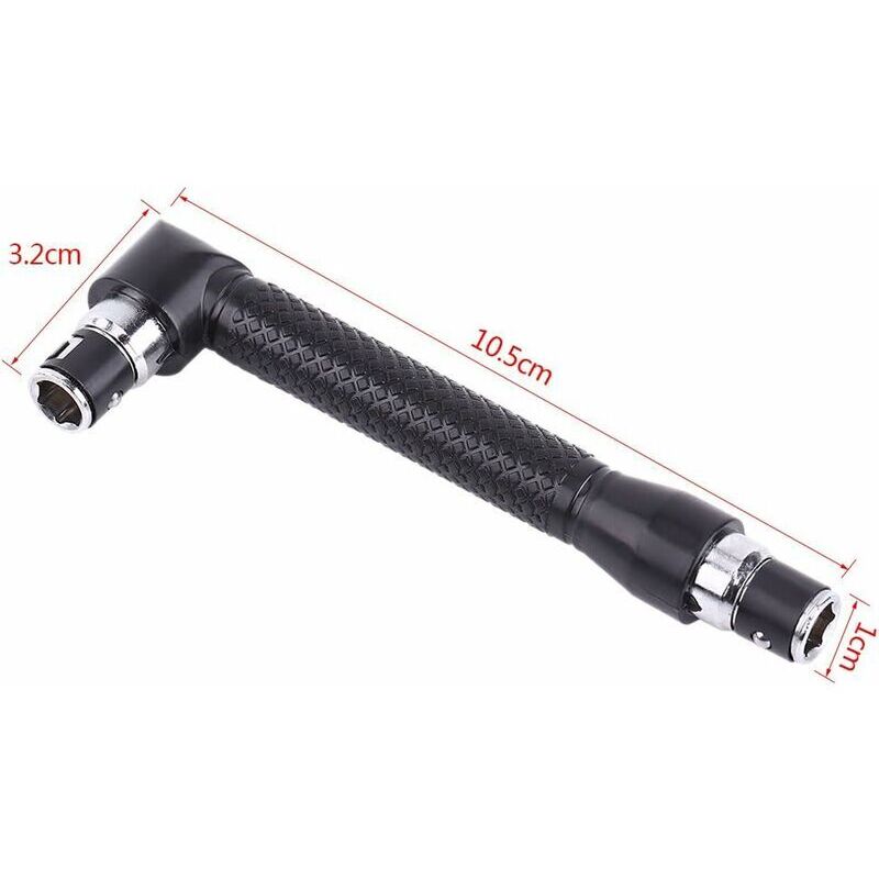 Right Angle Screwdriver, Curved Screwdriver, L-Shaped Wrench, With 10 Bits For Construction Workers V1188-MS-227-0131