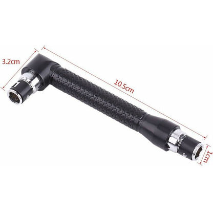 Right Angle Screwdriver, Curved Screwdriver, L-Shaped Wrench, With 10 Bits For Construction Workers V1188-MS-227-0131