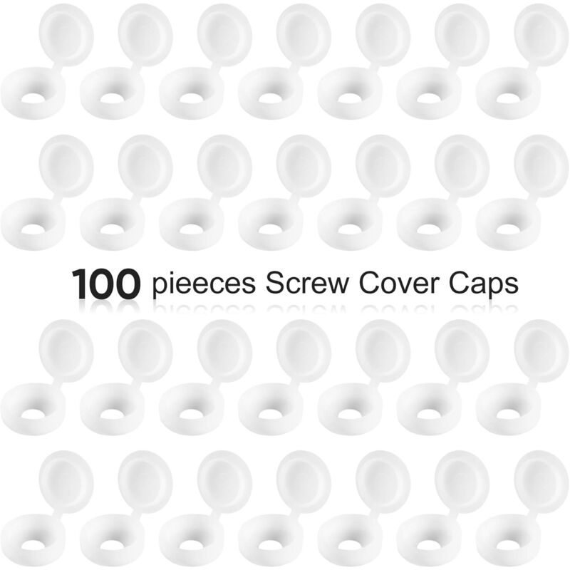 Plastic Hinged Screw Covers Fold Screw Covers Washer Flip Tops White V1188-MS-227-0132