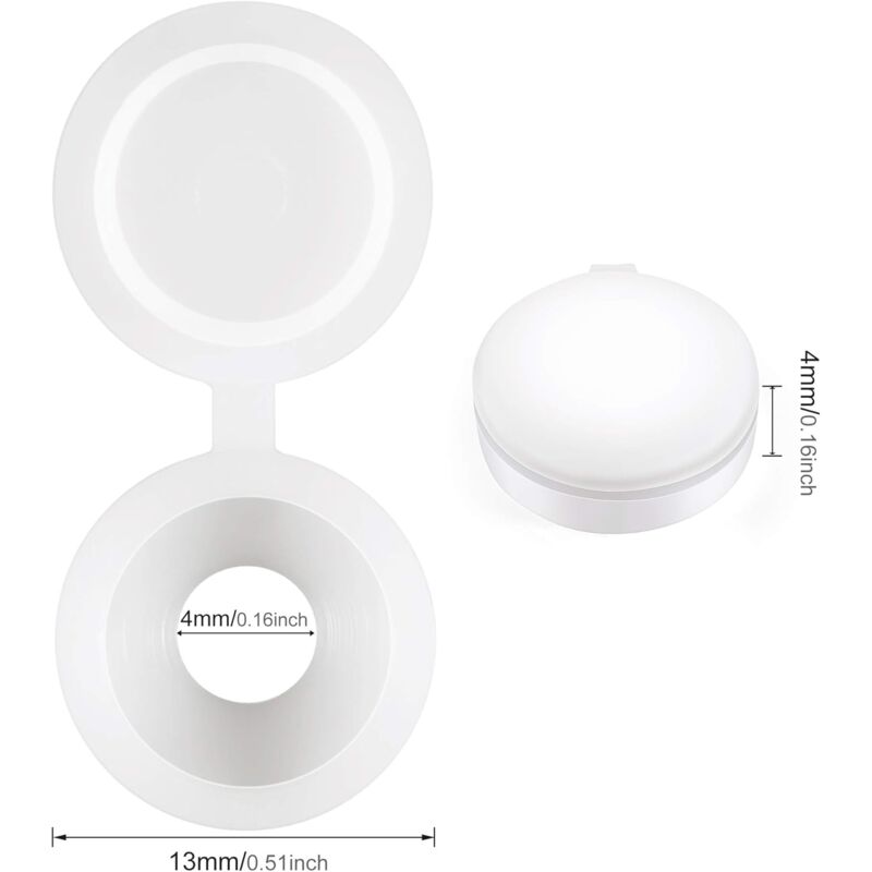 Plastic Hinged Screw Covers Fold Screw Covers Washer Flip Tops White V1188-MS-227-0132