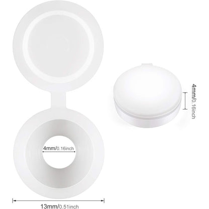 Plastic Hinged Screw Covers Fold Screw Covers Washer Flip Tops White V1188-MS-227-0132