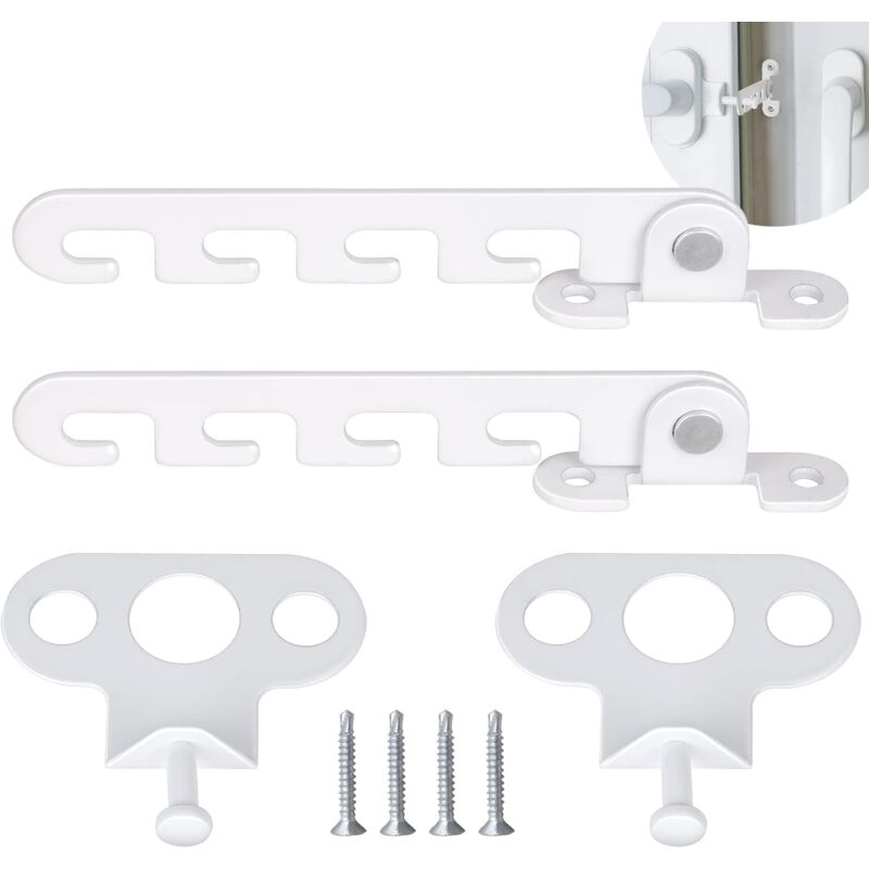 Ersandy Casement Window Restrictor 2 pcs Window Restrictor, Comes With 4 Screws, Window Lock Proof Window V1188-MS-227-0133