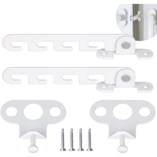 Ersandy Casement Window Restrictor 2 pcs Window Restrictor, Comes With 4 Screws, Window Lock Proof Window V1188-MS-227-0133