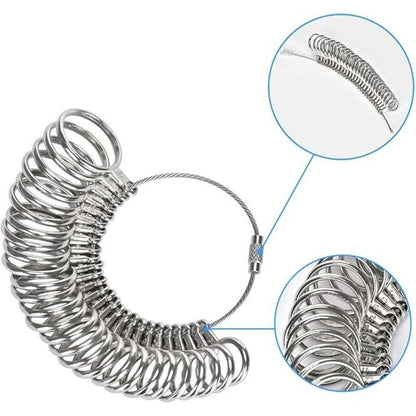Ring Sizer 41-76 Finger Size Gauge Ring Sizer Tool With 3 Measuring Scales (Eu, Us, Uk) V1188-MS-227-0135