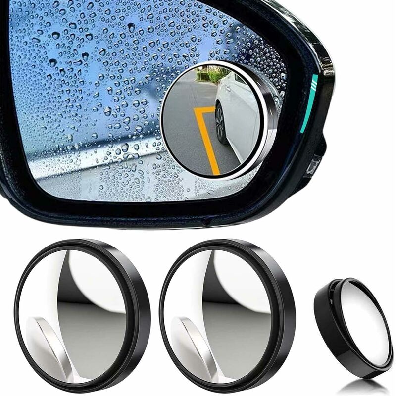 2 pcs 360 degrees ROtation Blind Spot Mirrors, Hd Wide Angle Rear View Mirrors With 3M Self-Adhesive Blind V1188-MS-227-0142