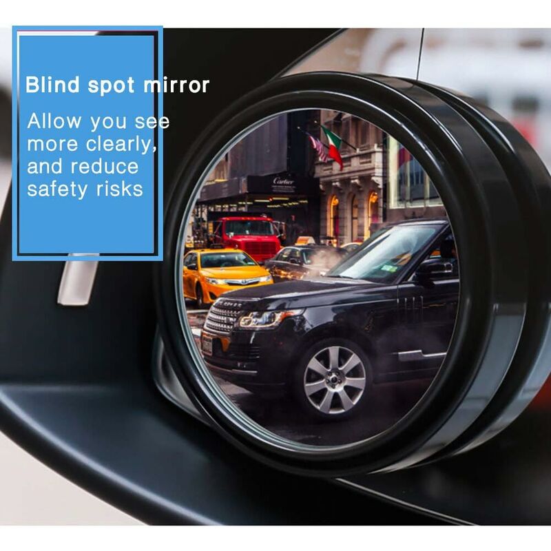 2 pcs 360 degrees ROtation Blind Spot Mirrors, Hd Wide Angle Rear View Mirrors With 3M Self-Adhesive Blind V1188-MS-227-0142