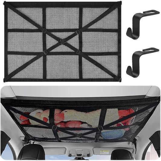 Car ROof Storage Net 90Cmx65Cm Universal Luggage Bag For Travel And Organizer Four ROof Armrests For Suv, Van V1188-MS-227-0143