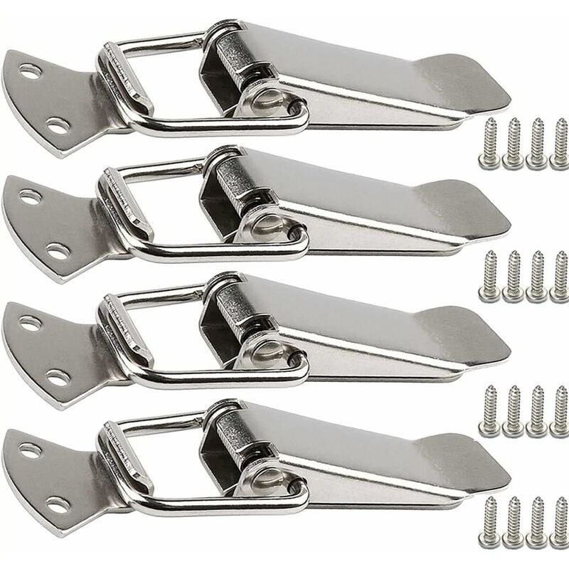 Stainless Steel Tension Clasp With Screws, 56Mm Lever Clasp, Toggle Spring Loaded Latch, Clamp Clip, Box V1188-MS-227-0151