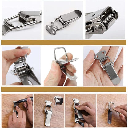 Stainless Steel Tension Clasp With Screws, 56Mm Lever Clasp, Toggle Spring Loaded Latch, Clamp Clip, Box V1188-MS-227-0151