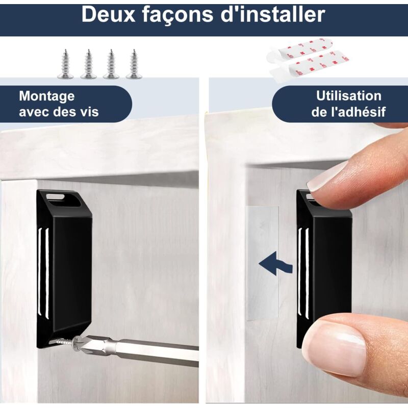 Magnetic Door Catches 4 Pack No Drilling Kitchen Cupboard Magnet Strong Magnet Closure For Cupboard Door, V1188-MS-227-0156