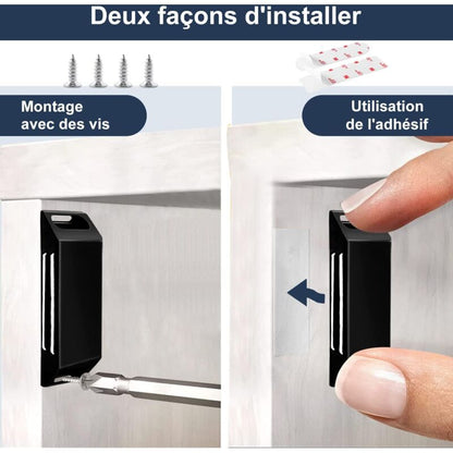 Magnetic Door Catches 4 Pack No Drilling Kitchen Cupboard Magnet Strong Magnet Closure For Cupboard Door, V1188-MS-227-0156