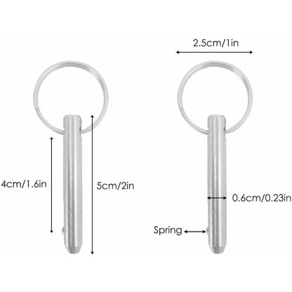 4 pcs Quick Release Pins, 6.3Mm Top Pin Diameter, 51Mm Total Length, 40Mm Effective Length With 316 Stainless V1188-MS-227-0157