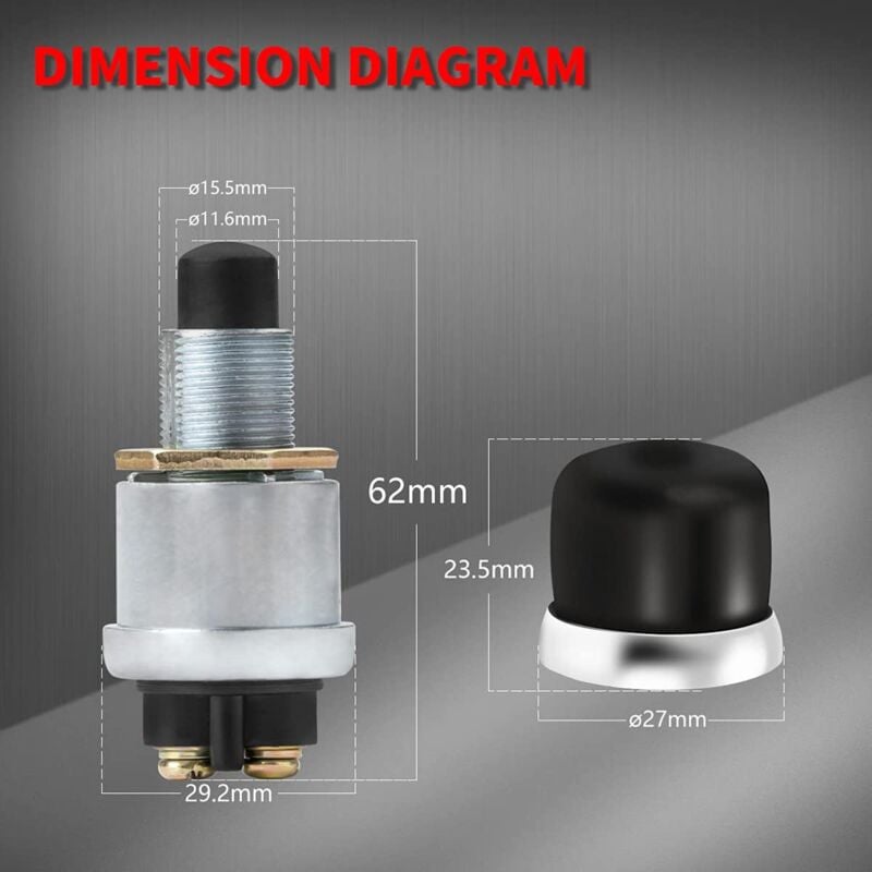 Engine Start Push Button Switch, Waterproof Momentary Starter Switch, 12V/24V Ignition Switch For Car Truck V1188-MS-227-0160