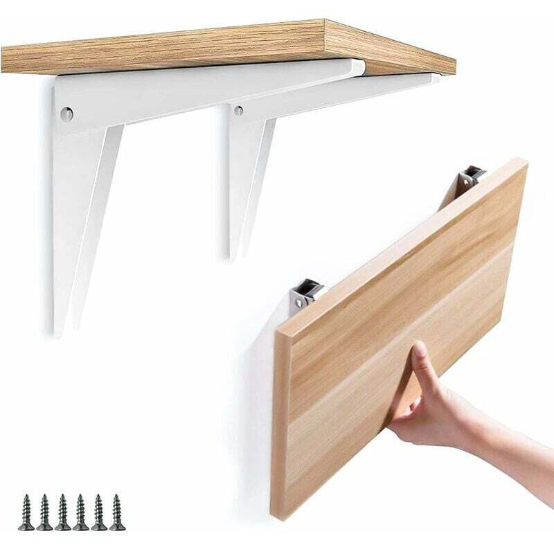 2 pcs Folding Wall Bracket, Shelf Brackets Metal Folding Shelf Brackets Garage Support Folding Bracket Diy V1188-MS-227-0161
