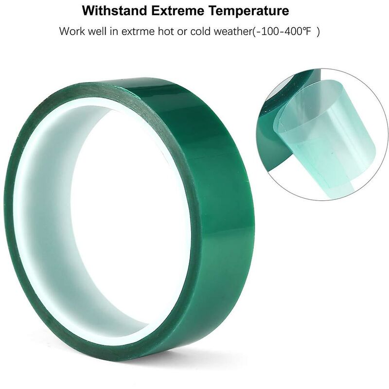 2 ROlls Green High Temperature Polyester Masking Tape Pet Powder Coated Ideal For Painting, Anodizing V1188-MS-227-0163