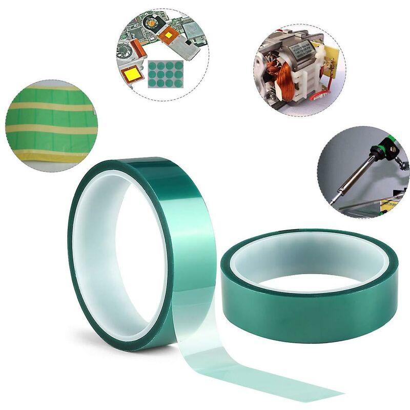 2 ROlls Green High Temperature Polyester Masking Tape Pet Powder Coated Ideal For Painting, Anodizing V1188-MS-227-0163