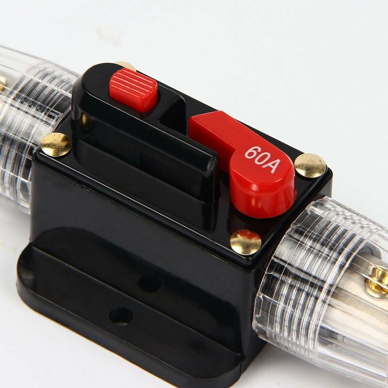 Car Circuit Breaker 12V - 24V Dc Car Protection With Manual Reset Switch Fuse 60A V1188-MS-227-0170