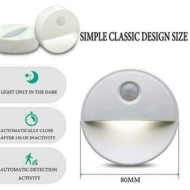 LED Motion Sensor Night Light Sleep-Inducing LED Bulbs Cordless Operation Perfect For Bathroom Cabinets, V1188-MS-227-0174