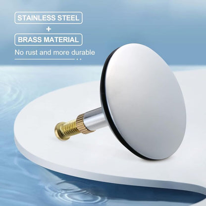 Universal Bathtub Plug 43 Mm, Brass Drain Plug With Chrome-Plated Surface, Rustproof, For Regular Bathtub V1188-MS-227-0188
