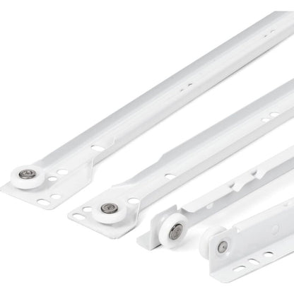 Drawer Slides 400Mm - Pack Of 2 (1 Pair) White Drawer Slide Rails, Partial Extension Slide System - Easy V1188-MS-227-0195