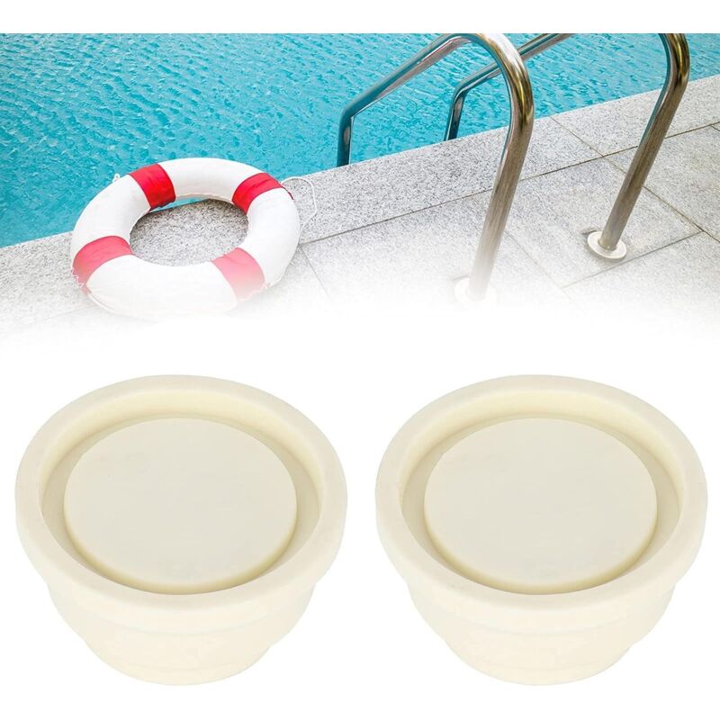 Rubber Pool Ladder Bumpers, Set Of Two White Ladder Bumpers For Pool Ladders... V1188-MS-227-0196