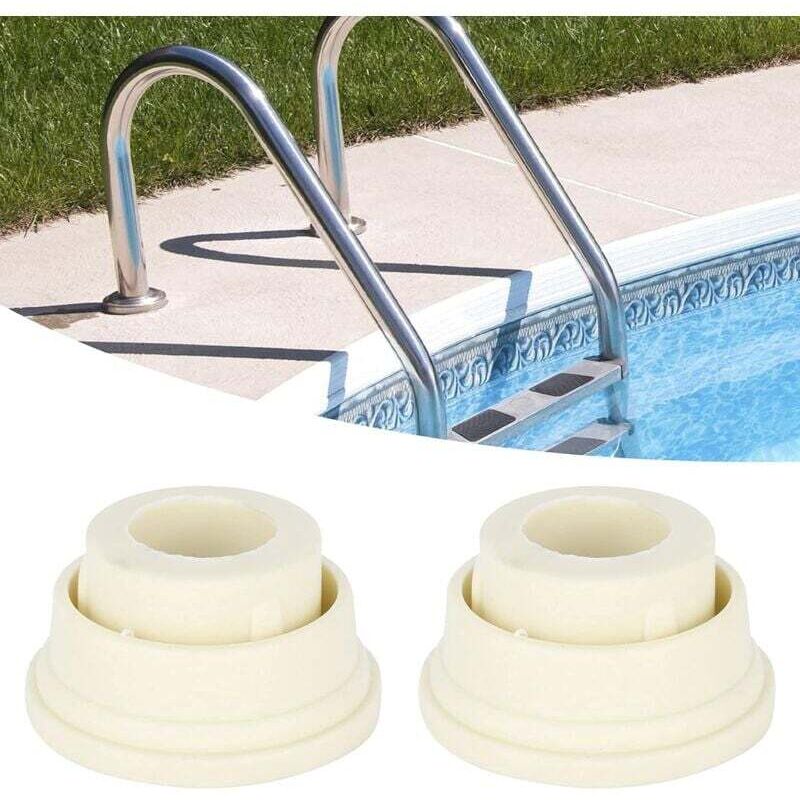 Rubber Pool Ladder Bumpers, Set Of Two White Ladder Bumpers For Pool Ladders... V1188-MS-227-0196