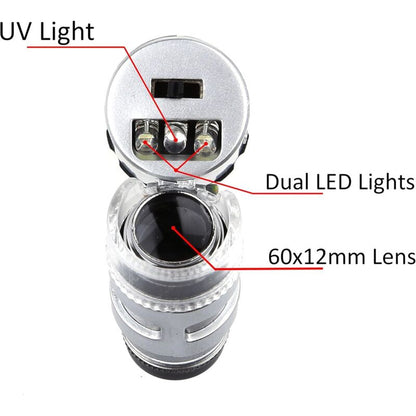 60X Mini LED Uv Illuminated Jeweler Loupe V1188-MS-227-0199