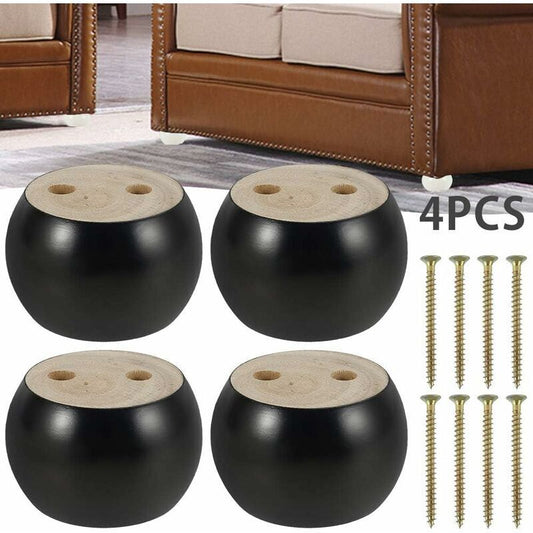 4 pcs Set ROund Wooden Furniture Legs Height 5Cm, For Sofa, Bed, Armchair, Wardrobe, With Screws And Tape V1188-MS-227-0207