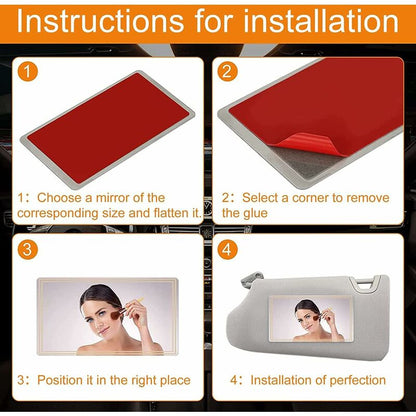 Car Sun Visor Mirror, Car Sun Visor Mirror, Car Vanity Mirror, Car Vanity Mirror, Car Makeup Mirror, Small, V1188-MS-227-0210