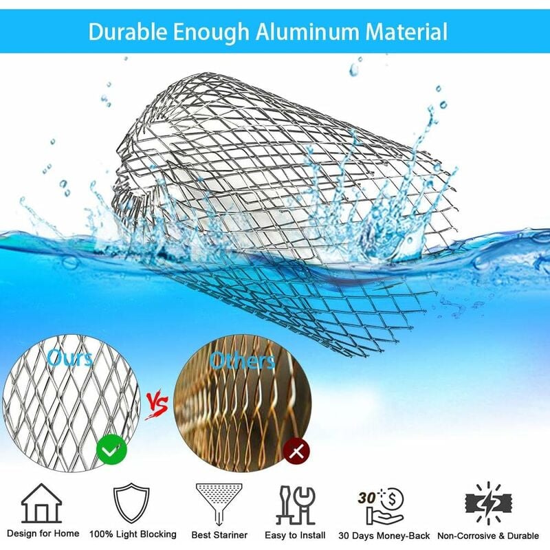 4 Flexible Aluminum Gutter Filters Diameter 8Cm Mesh Grille Stop Leaf Toad Strainer Leaf Guard Gutter Cover V1188-MS-227-0213