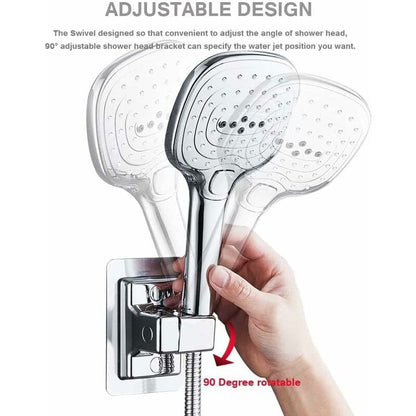 Shower Head Holder, 360 degrees Adjustable Angle Shower Bracket, Solid Abs Shower Holder, No Drilling, V1188-MS-227-0224