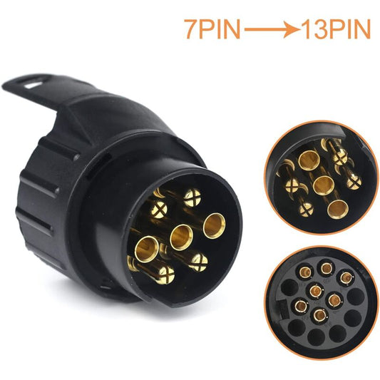 7/13 7 To 13 Pin Trailer Plug Adapter 7 Pole To 13 Pin Towbar Connector For Car Trailer, Tractor, Caravan, V1188-MS-227-0226