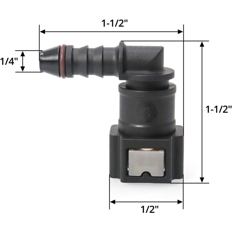 2 pcs Car Fuel Line Connector, Fuel Line Connector, 90 Degree Quick Connector, Plastic 7.89Mm Id6 Connector V1188-MS-227-0241