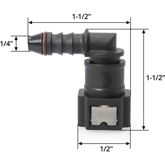 2 pcs Car Fuel Line Connector, Fuel Line Connector, 90 Degree Quick Connector, Plastic 7.89Mm Id6 Connector V1188-MS-227-0241