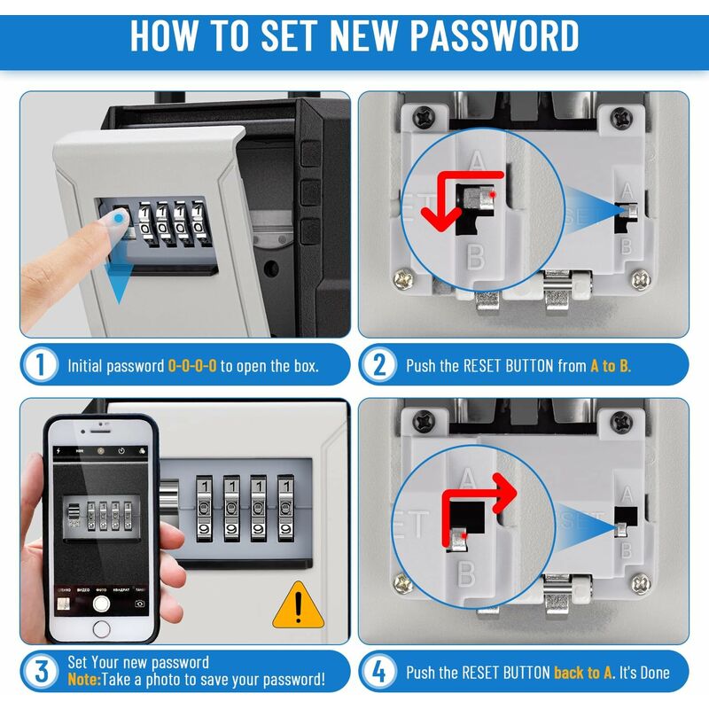Waterproof Outdoor Security Key Box Key Box With Hook Large Key Box For Keys, Cards Home Schools Offices V1188-MS-227-0243