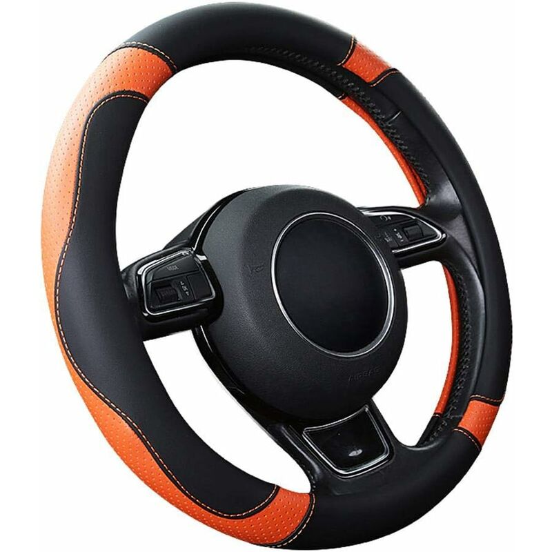 Car Steering Wheel Cover Microfiber Leather Steering Wheel Covers Universal 37-38Cm / 15" Non-Slip Breathable V1188-MS-227-0249