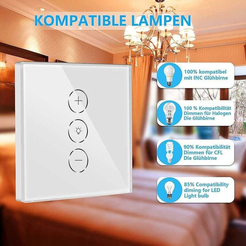 LED Dimmer Switch, Wifi Light LED Dimmer Switch Percentage Function With Timing Function, Wlan Voice App V1188-MS-227-0252