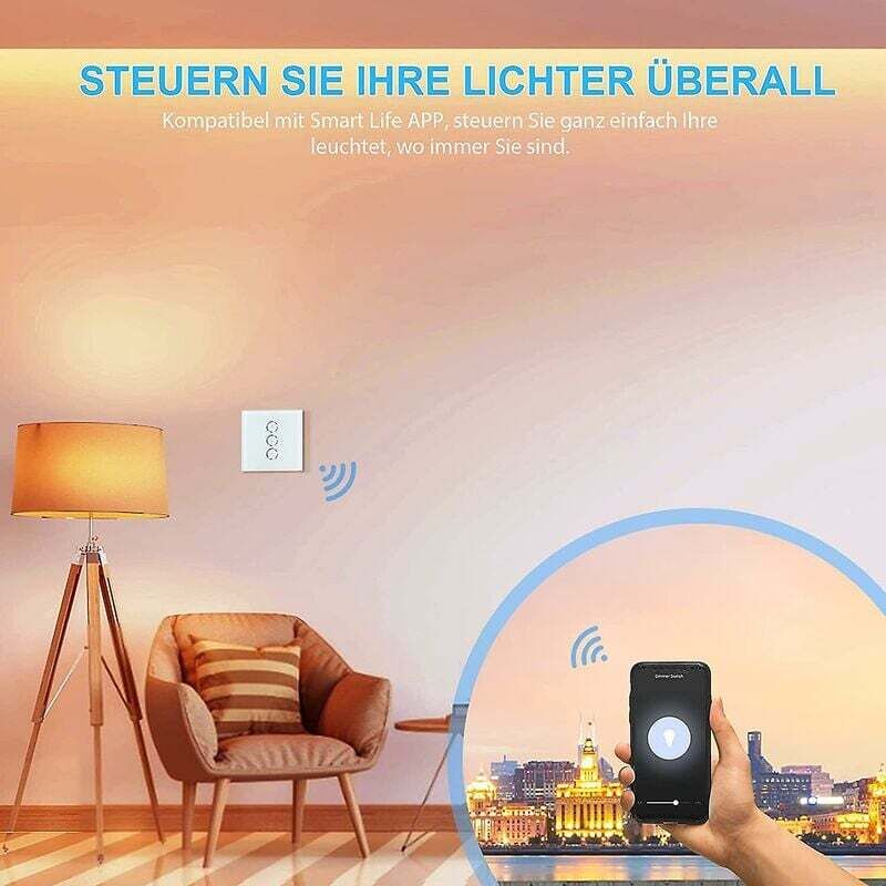 LED Dimmer Switch, Wifi Light LED Dimmer Switch Percentage Function With Timing Function, Wlan Voice App V1188-MS-227-0252