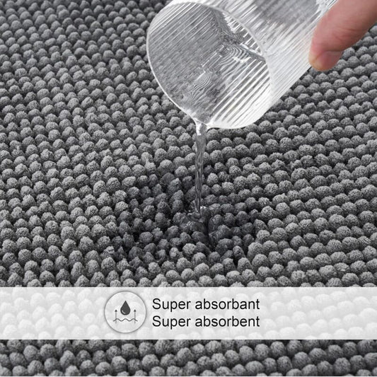 Non-Slip Chenille Bath Mat Super Absorbent And Machine Washableable For Bathroom, Shower, Bathtub Or As A V1188-MS-227-0254