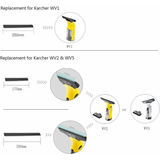 2 pcs 280Mm Window Vacuum Cleaner Replacement Window Cleaning Blades Rubber Squeegee Accessory Refill V1188-MS-227-0260