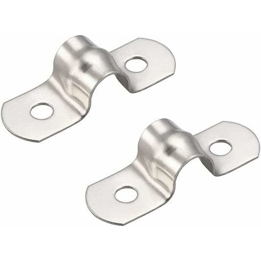50 pcs 8Mm U-Tube 304 Stainless Steel Pipe Clamps Rigid Pipe Clamps U-Clamps For Pipe Fixing V1188-MS-227-0264