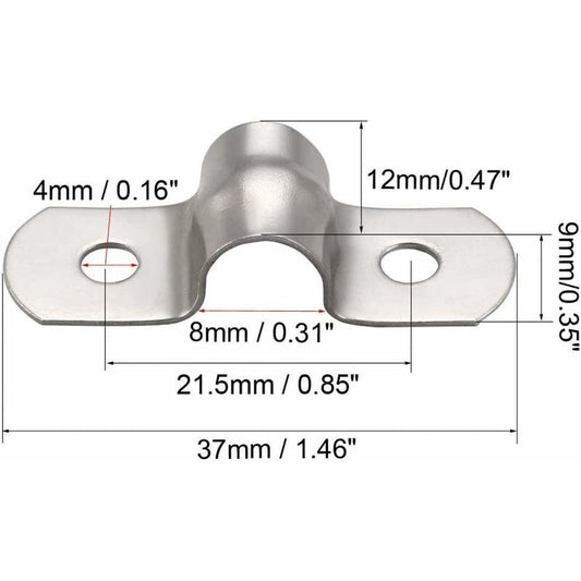 50 pcs 8Mm U-Tube 304 Stainless Steel Pipe Clamps Rigid Pipe Clamps U-Clamps For Pipe Fixing V1188-MS-227-0264